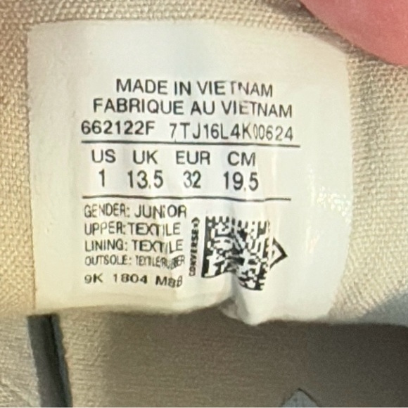 Converse 662122F CTAS Maddie Junior Girls Fashion Sneaker Gray - Picture 6 of 6